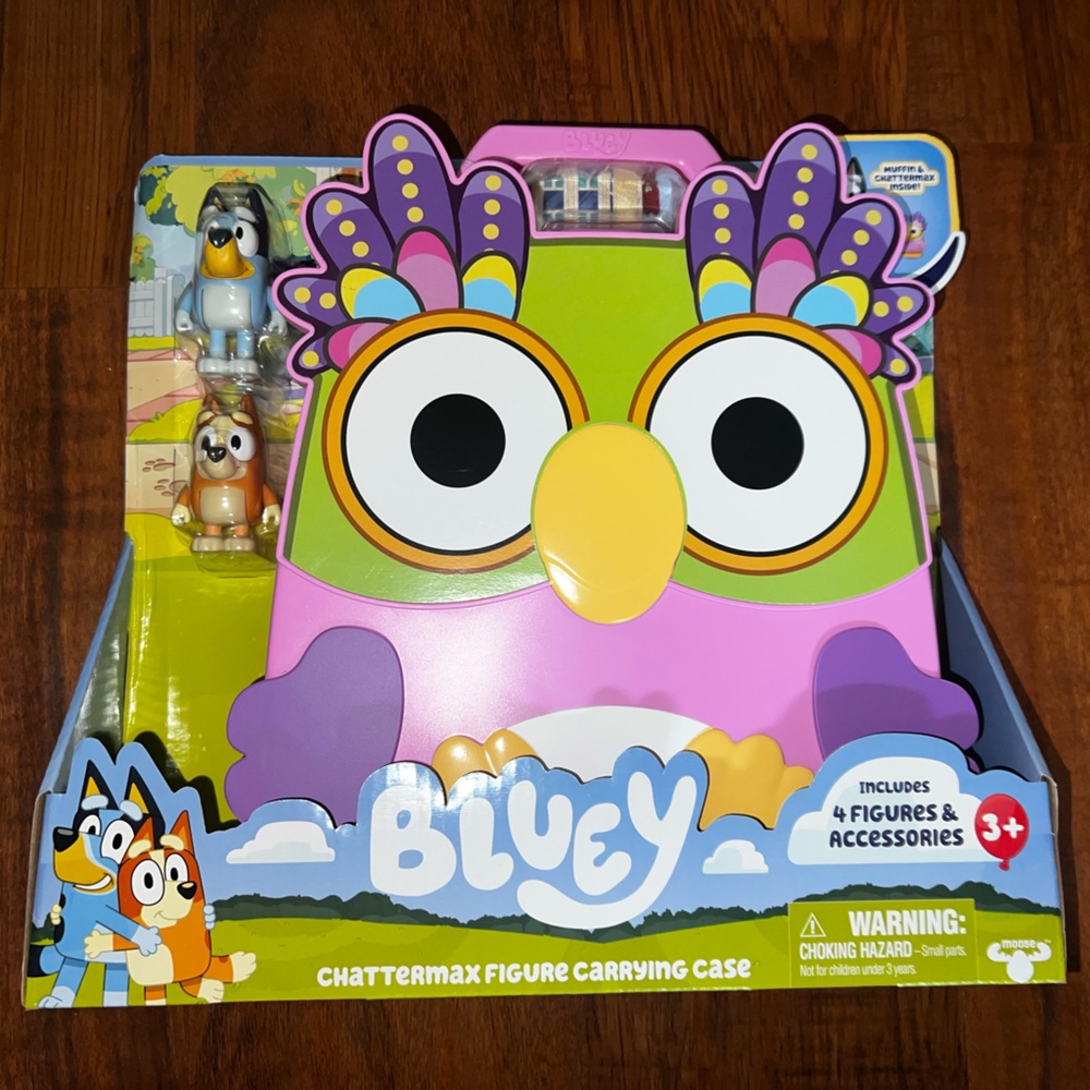Chattermax Figure Case, Includes Bluey, Bingo, Muffin and Chattermax, NEW